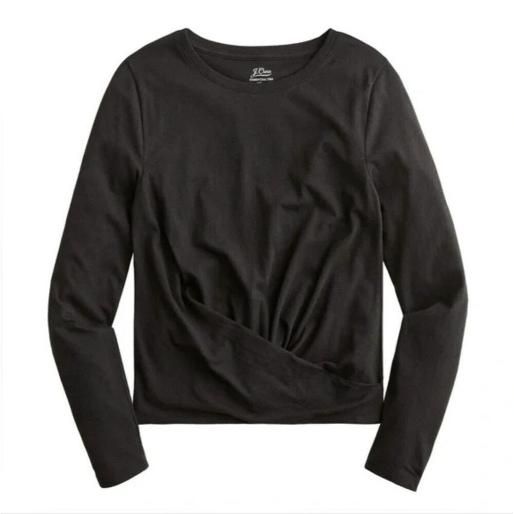 New J Crew Black Twist Front T-Shirt XXL